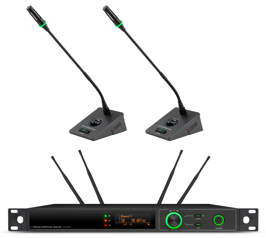 真分集U段一拖二无线话筒（桌面式） UH05